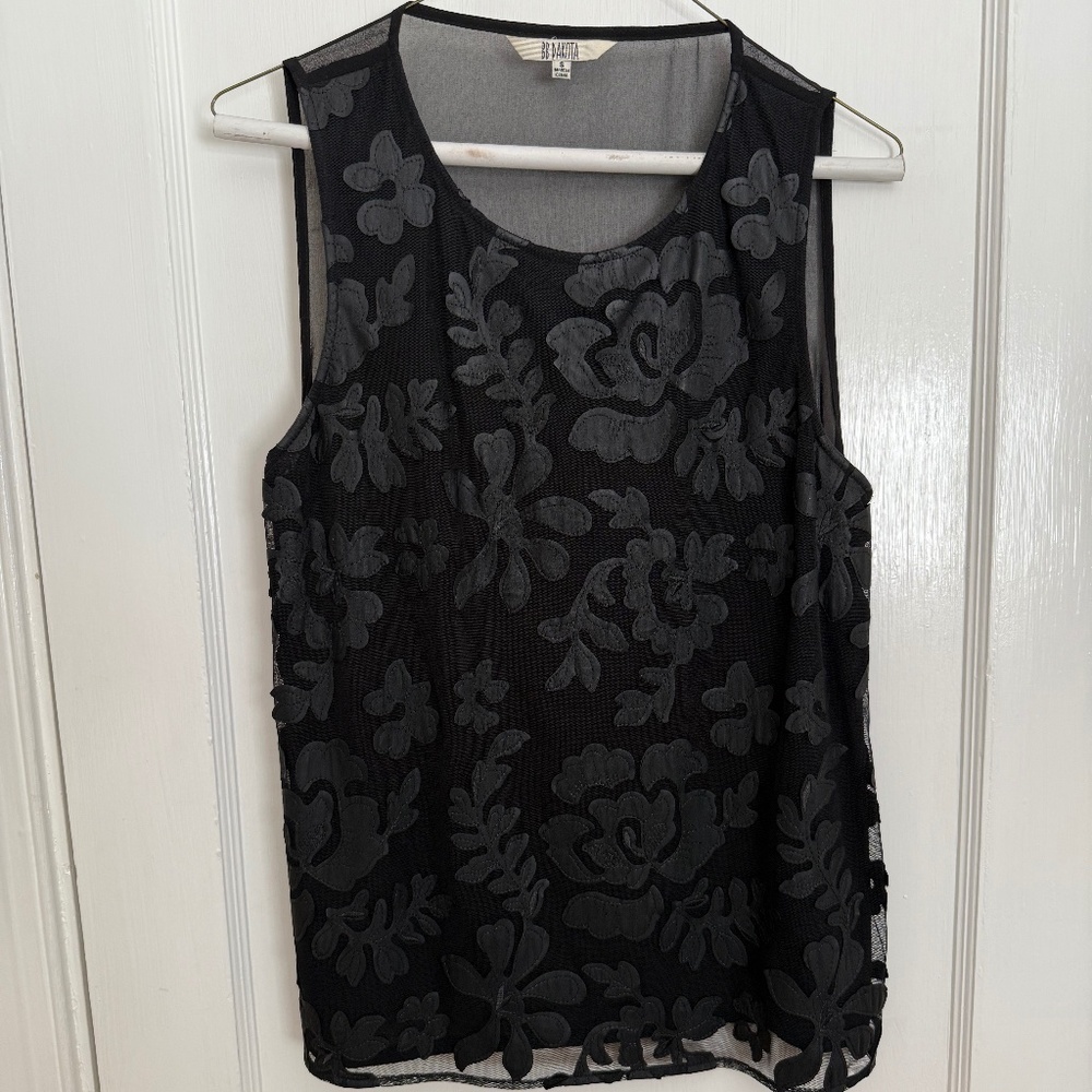 Floral Leather Tank Top